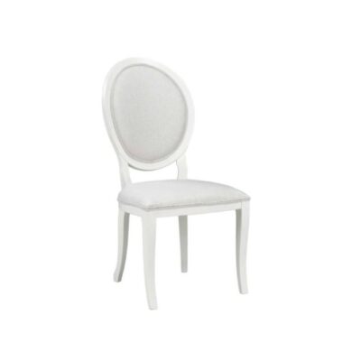 Augusta wooden chair with fabric seat and oval fabric back