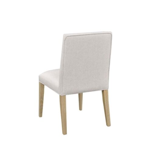 Baza fabric chair with wood legs back view