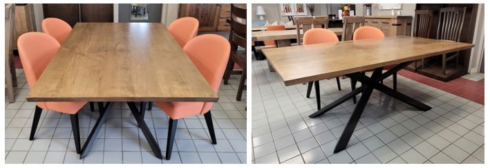 Dining Table with 4 orange Chairs